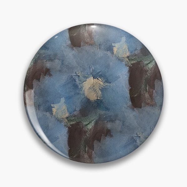 Item preview, Painterly Floral Abstract Pattern in Blue and Brown designed and sold by Artistestella.