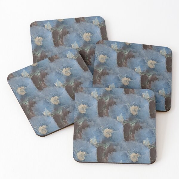 Item preview, Painterly Floral Abstract Pattern in Blue and Brown designed and sold by Artistestella.