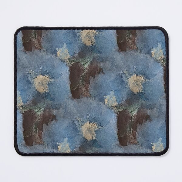 Item preview, Painterly Floral Abstract Pattern in Blue and Brown designed and sold by Artistestella.