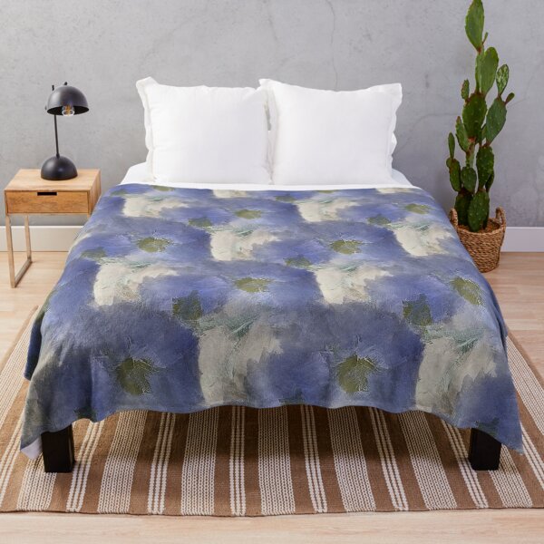 Item preview, Painterly Floral Abstract Pattern in Blue and White designed and sold by Artistestella.