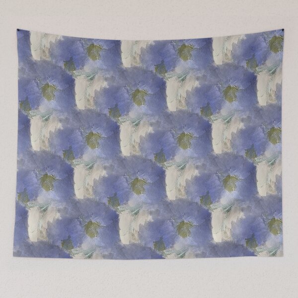Item preview, Painterly Floral Abstract Pattern in Blue and White designed and sold by Artistestella.