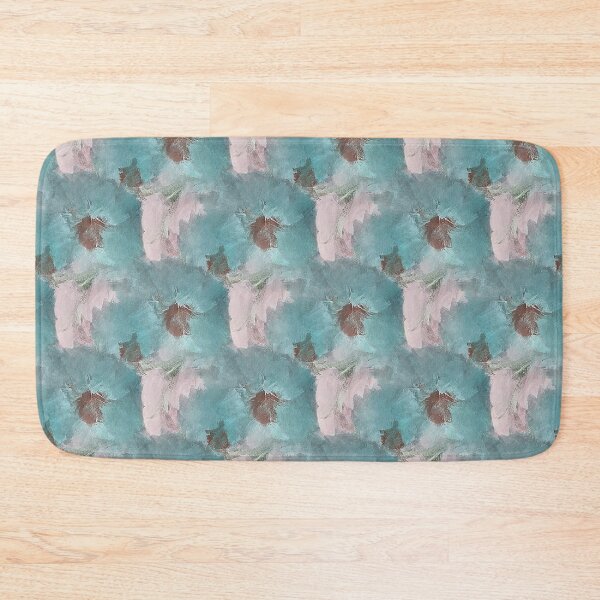 Item preview, Painterly Floral Abstract Pattern in Aqua and White designed and sold by Artistestella.