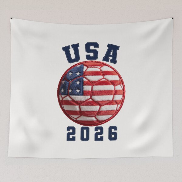 Item preview, USA Soccer 2026 Gear - Plush Ball Varsity Felt Patch designed and sold by thelexiverse.