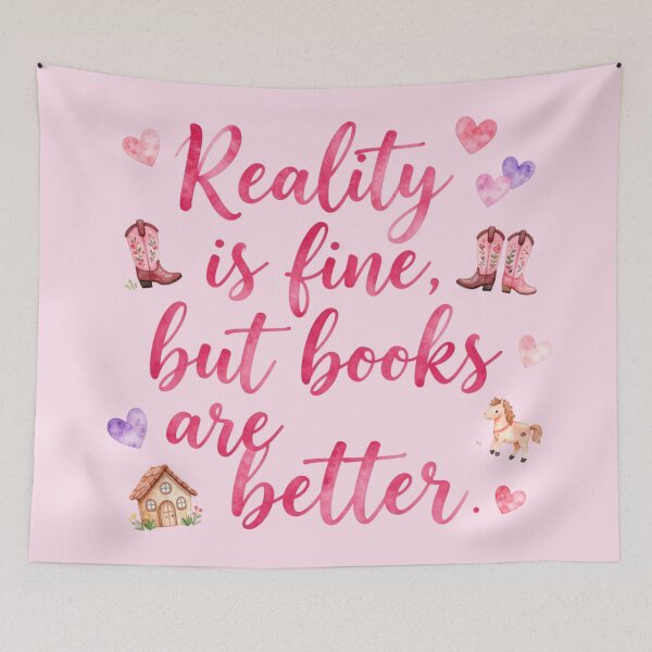 Item preview, Reality is fine, but books are better. designed and sold by bubblyrainbow.