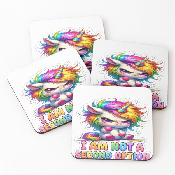 Item preview, grumpy rainbow unicorn designed and sold by Linders Lucious Looks.