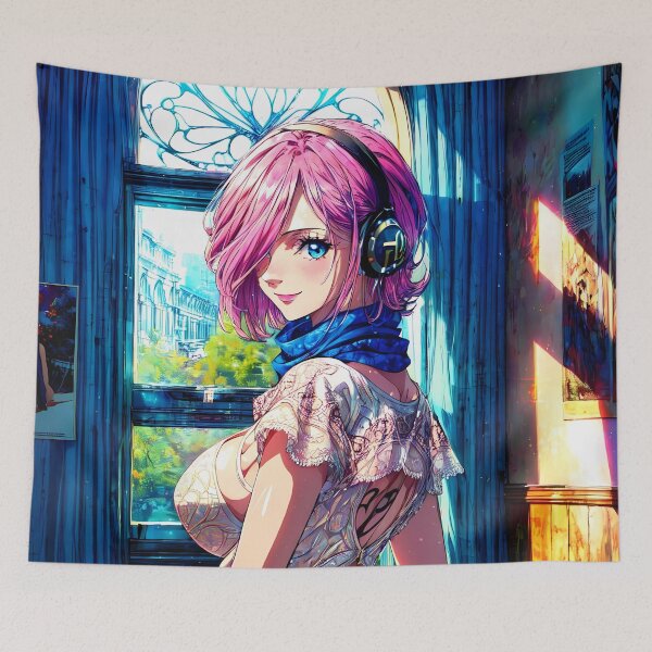 Item preview, Vinsmoke Reiju One Piece Blue Scarf Room Glow designed and sold by Spraykart.