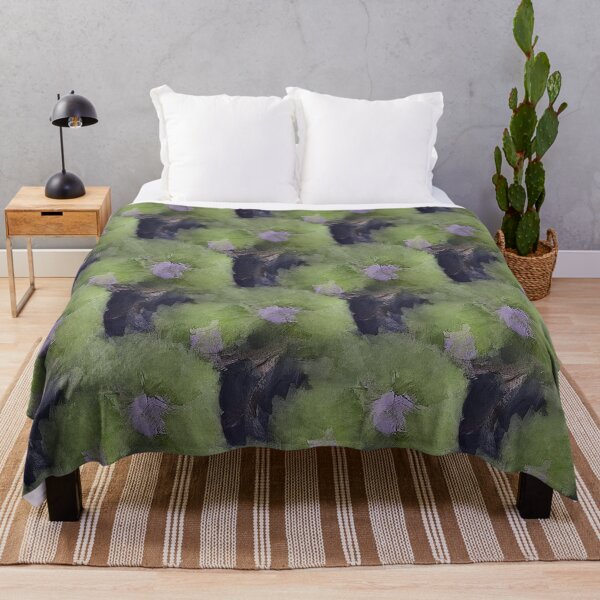 Item preview, Painterly Floral Abstract Pattern in Green and Purple designed and sold by Artistestella.