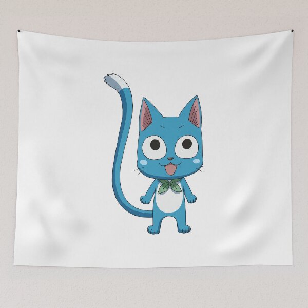 Item preview, (illustration)  The blue Cat Happy designed and sold by mohammeDRT.