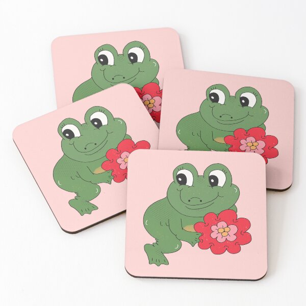 Item preview, Froggy with Flower (Pink) designed and sold by yellowflowerhut.