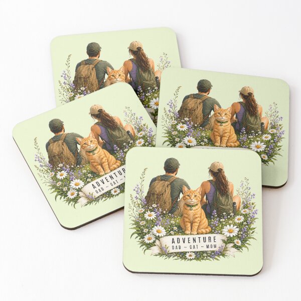 Item preview, Adventure Cat Hiking with Mom and Dad in a Daisy Field designed and sold by Northcrest Co..