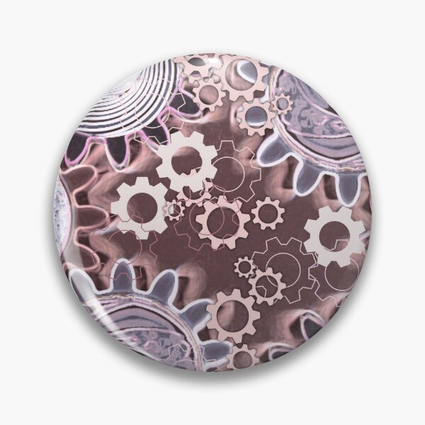 Item preview, Remolinos de engranajes rosas steampunk designed and sold by marigold corner design.