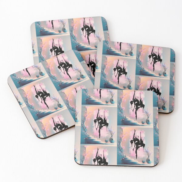 Item preview, Melting Ballerina Surrealist Pink Wall Art silhouette designed and sold by AXENT Designs.