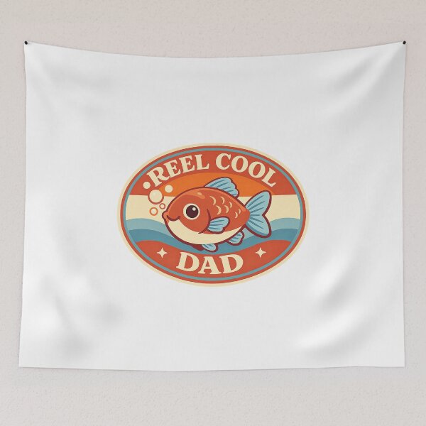 Item preview, Reel Cool Dad Retro Fishing designed and sold by LuveraxArt.