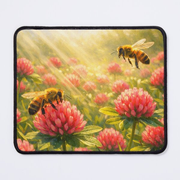 Item preview, Honey Bees in Red Clover designed and sold by TinCatOutPost.