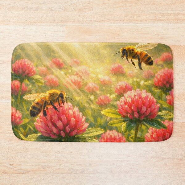 Item preview, Honey Bees in Red Clover designed and sold by TinCatOutPost.