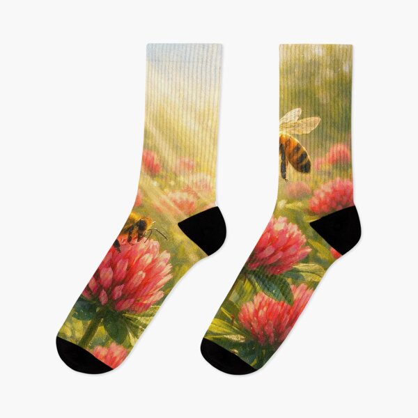 Item preview, Honey Bees in Red Clover designed and sold by TinCatOutPost.