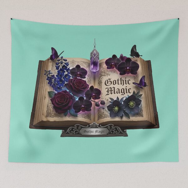 Item preview, Gothic Magic Grimoire with Purple Roses and Crystal Pendulum designed and sold by Utopian-Magic.
