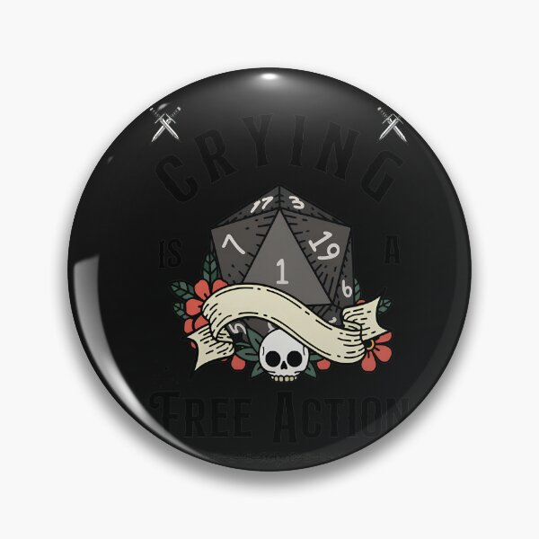 Item preview, Free Action Crying Skull D20 Gamer Humor  designed and sold by DoodleVerseDark.