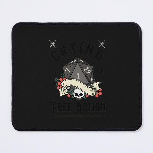 Item preview, Free Action Crying Skull D20 Gamer Humor  designed and sold by DoodleVerseDark.