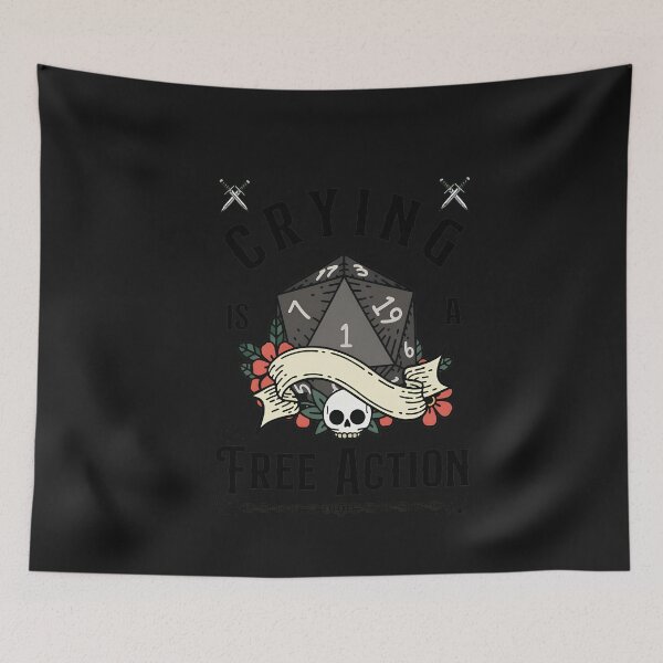 Item preview, Free Action Crying Skull D20 Gamer Humor  designed and sold by DoodleVerseDark.