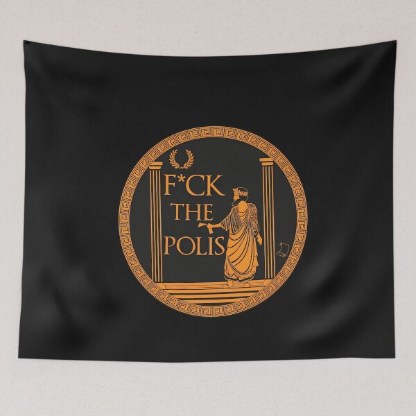 Item preview, Cynical Greek History Graffiti designed and sold by DoodleVerseDark.