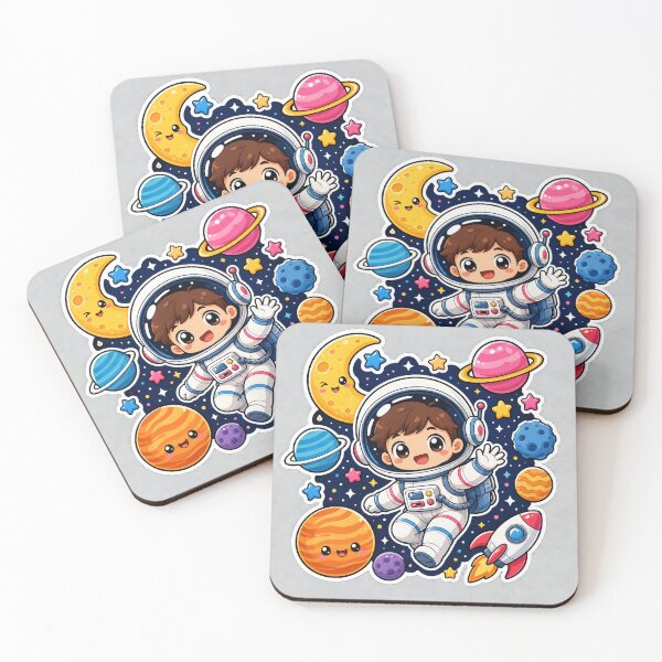 Item preview, Cute astronaut floating in space with planets  designed and sold by Nexovianz.