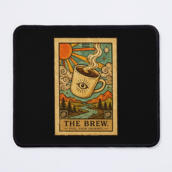 Item preview, Vintage Coffee Tarot Illustration with Mountain Sunrise Adventure Spirit designed and sold by ferminhays.