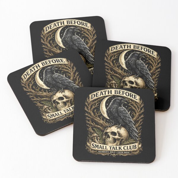 Item preview, Death Before Small Talk Club Raven designed and sold by Kicor.