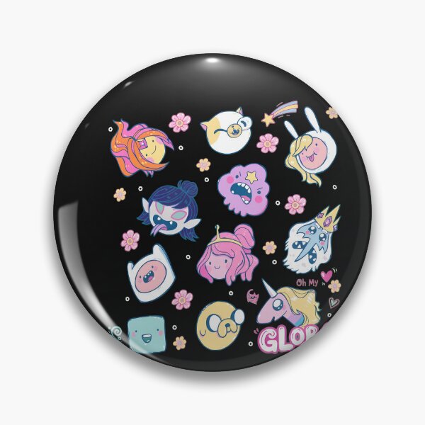 Item preview, Chibi Cartoon Character Flower Heads Pattern designed and sold by DoodleVerseDark.