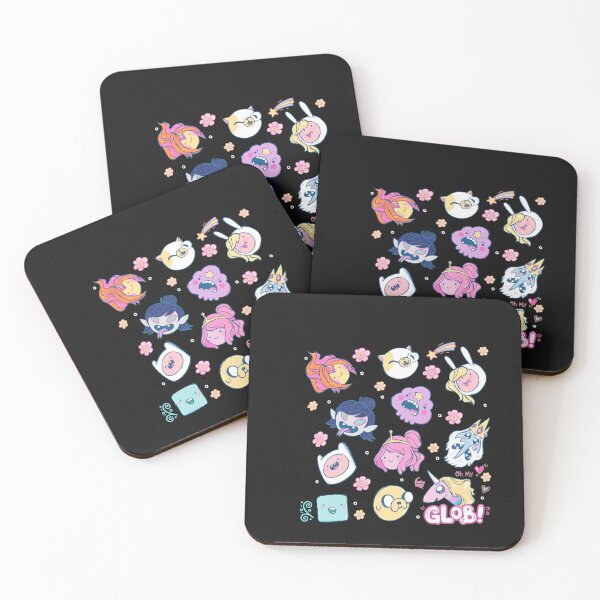 Item preview, Chibi Cartoon Character Flower Heads Pattern designed and sold by DoodleVerseDark.