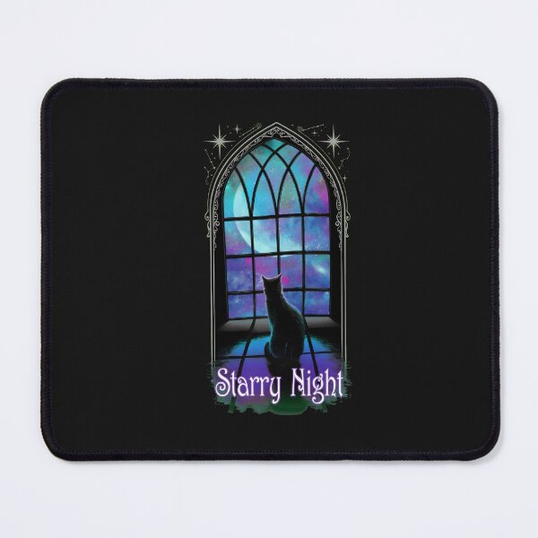Item preview, Cat Looking At Stars Through Arched Window designed and sold by DoodleVerseDark.