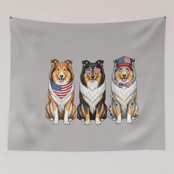 Item preview, Rough Collie 4th of July US American Flag Dog Patriotic designed and sold by GreggRoss.