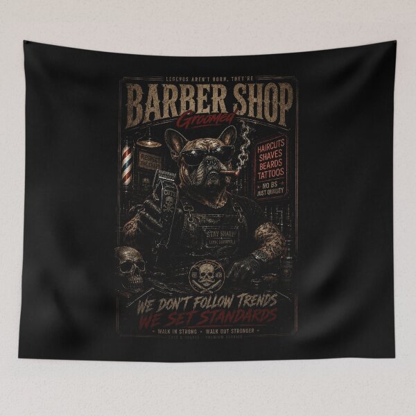 Item preview, Vintage Bulldog Barber Shop with Old School Grooming Vibe designed and sold by Modaozushi216.