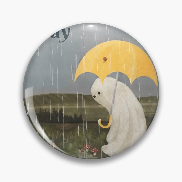 Item preview, Melancholy Ghost in Rain with Umbrella Art designed and sold by folk-4-arts.