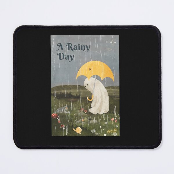 Item preview, Melancholy Ghost in Rain with Umbrella Art designed and sold by folk-4-arts.