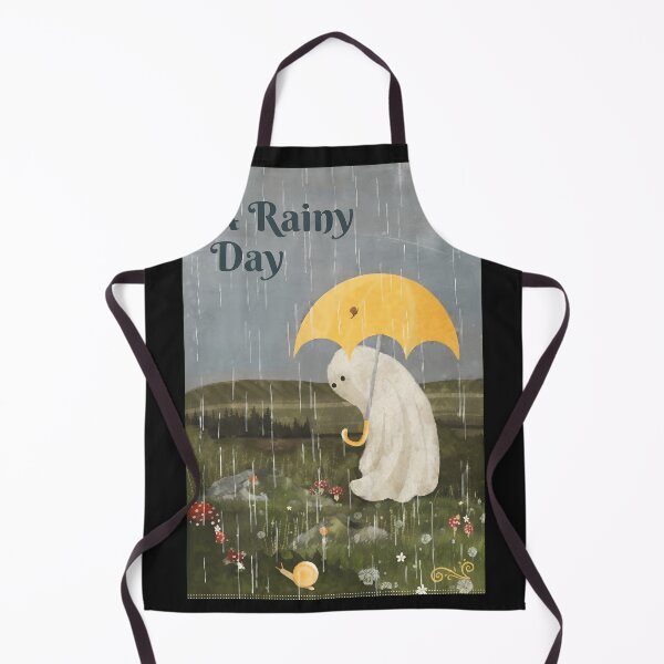Item preview, Melancholy Ghost in Rain with Umbrella Art designed and sold by folk-4-arts.