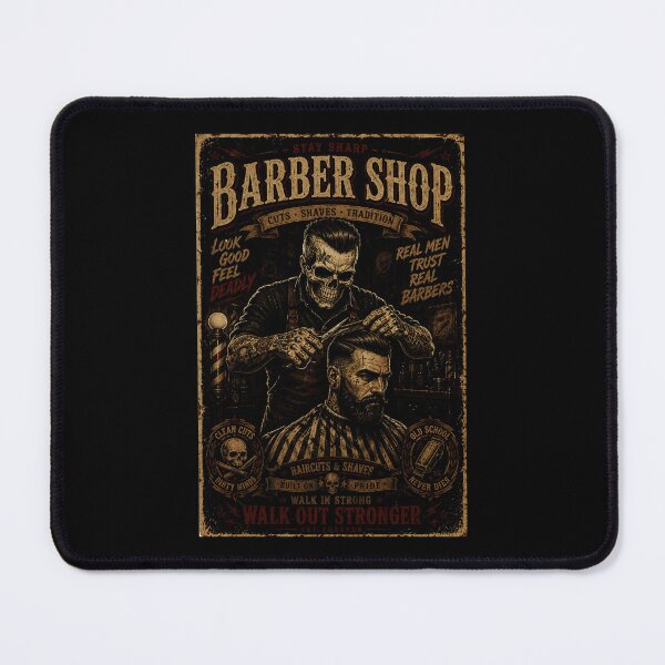 Item preview, Vintage Skull Barber Shop Poster with Classic Old School designed and sold by Modaozushi216.