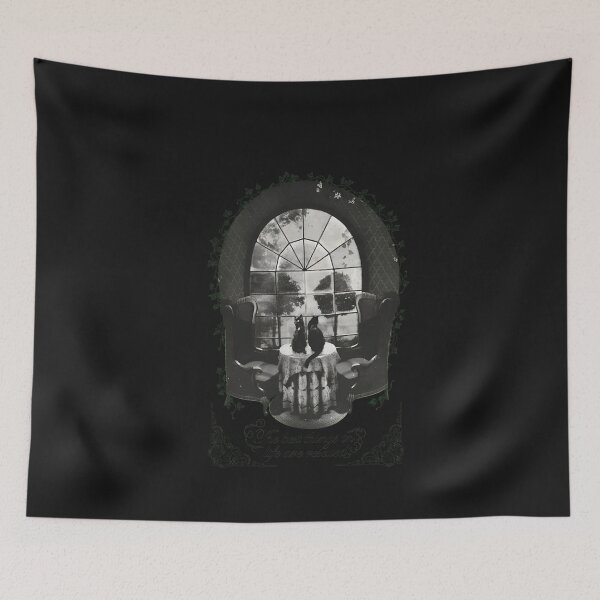 Item preview, Two Cats in Parlor Window Monochrome Art designed and sold by folk-4-arts.
