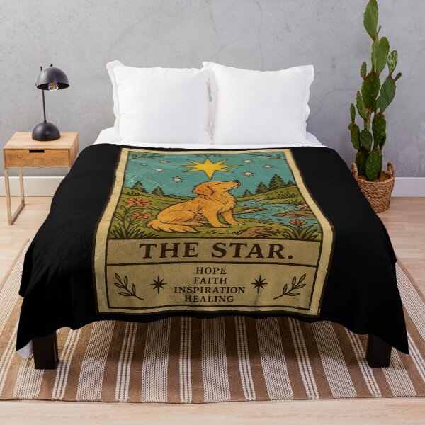 Item preview, Golden Retriever Star Card in Vintage Nature Tarot Style designed and sold by ferminhays.