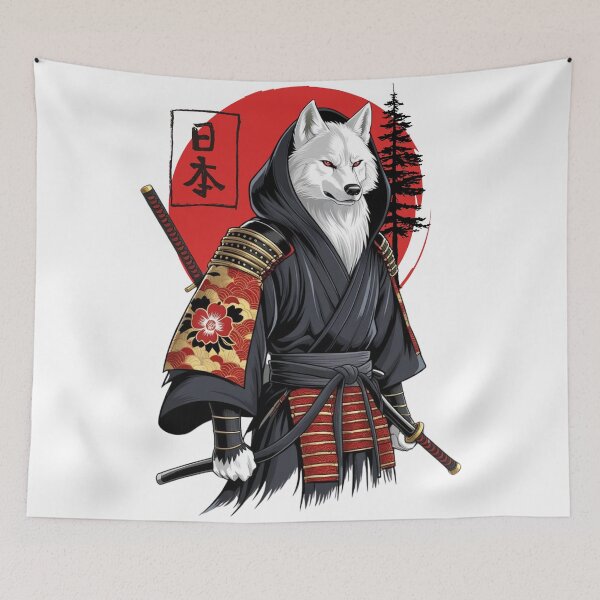 Item preview, Japanese Wolf Samurai Warrior designed and sold by yuki-hana.