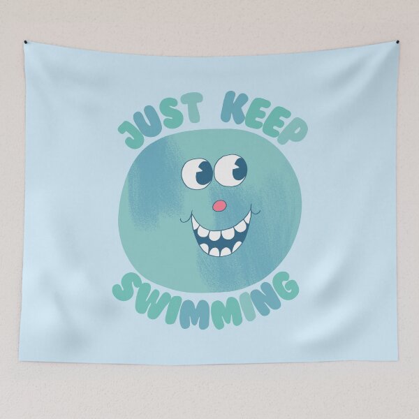 Item preview, Just Keep Swimming, Happy Face designed and sold by yellowflowerhut.