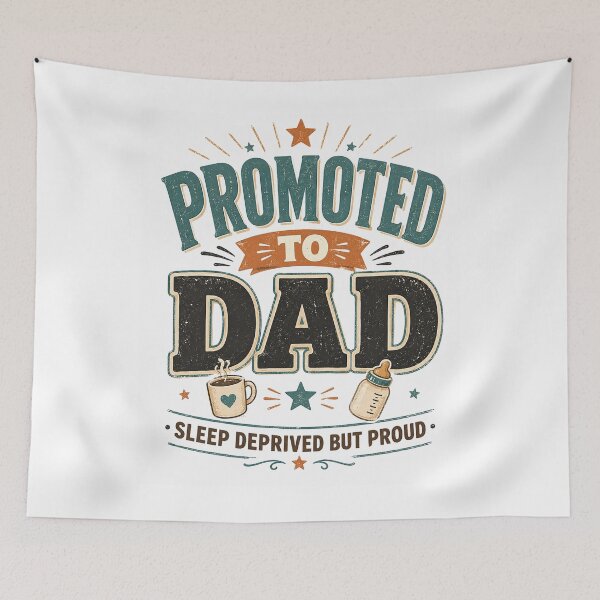 Item preview, Promoted To Dad Sleep Deprived But Proud New Dad 2026 designed and sold by JerdbordinShop.