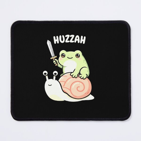 Item preview, Huzzah Cute Frog Knight Riding Snail Whimsical Fantasy Cartoon Art designed and sold by MiALopezArt.