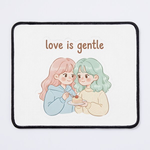 Item preview, Love Is Gentle Cute Pastel Couple Illustration Romantic Design designed and sold by Pride_Prints.