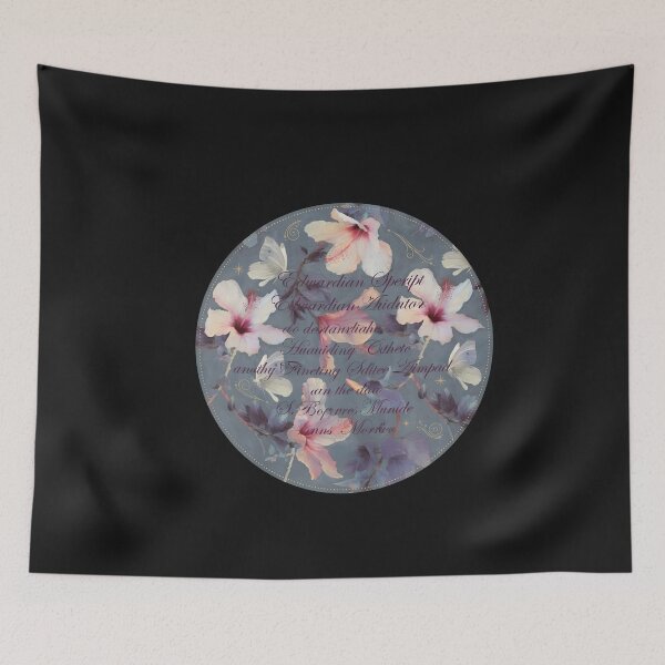 Item preview, Vintage Botanical Circle Floral Butterfly Art designed and sold by folk-4-arts.