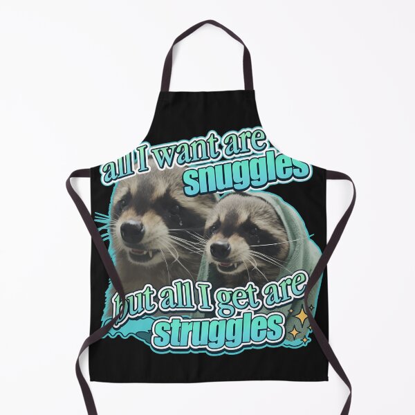Item preview, Snuggles Struggles Raccoon Sad Animal Meme designed and sold by folk-4-arts.