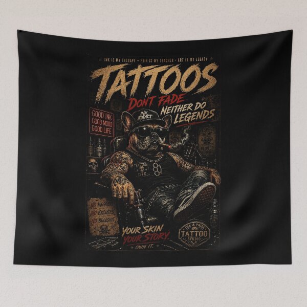 Item preview, Tattooed Bulldog Vintage Ink Culture with Rebel designed and sold by Modaozushi216.