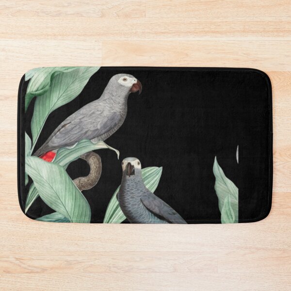 Item preview, Grey Parrots in Foliage | Elegant Botanical Wildlife Illustration designed and sold by Rawafi Art Studio.