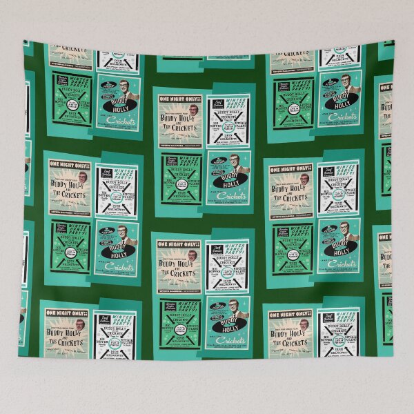Item preview, Buddy Holly Green Collage designed and sold by Normbot2000.