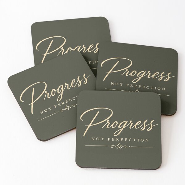 Item preview, Progress Not Perfection – Elegant Motivational Typography Design designed and sold by NBT-NOVA.